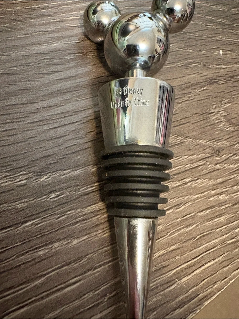 Silver Disney Mickey Ears Wine Bottle Stopper - Metallic